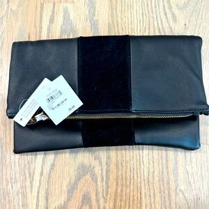 BP black leather clutch with tags!